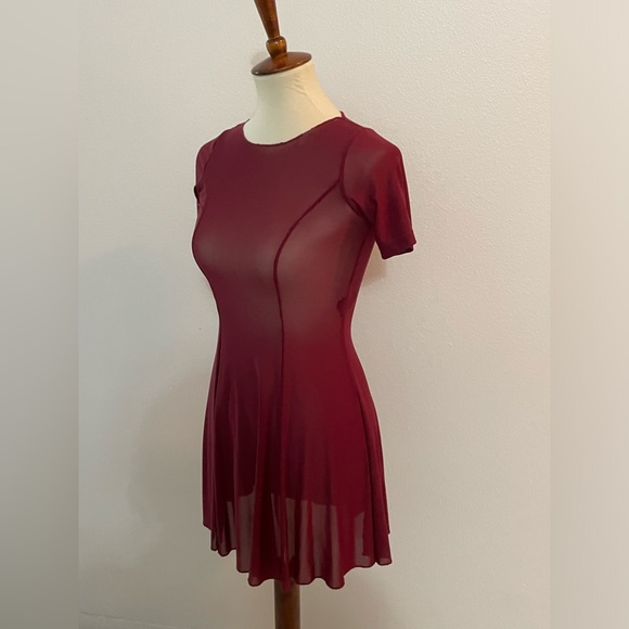 Dance Solo Costume * Sheer * Burgandy - Picture 6 of 7